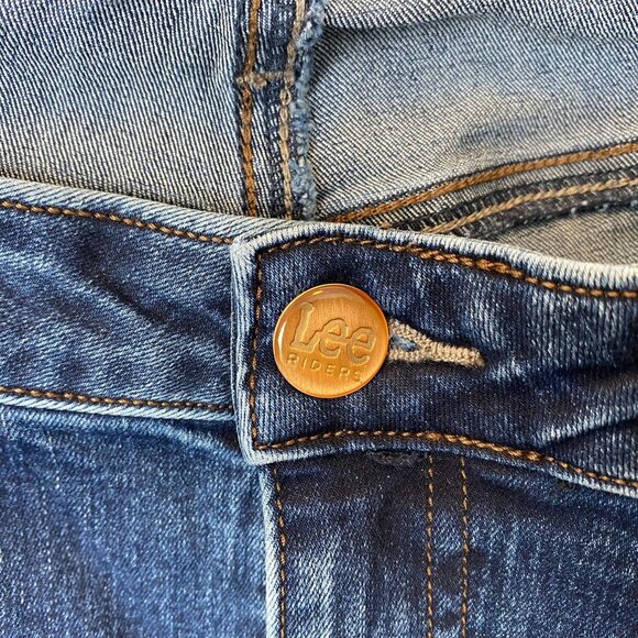 Lee Riders Woman's Jeans 14 Long Slim Bootcut Midrise Dark Wash Cotton/Polyester - Picture 9 of 14